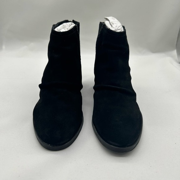 Journee Signature Boots Womens 6‎ Black Slouch Bree Ankle Leather Booties NEW - Picture 1 of 9